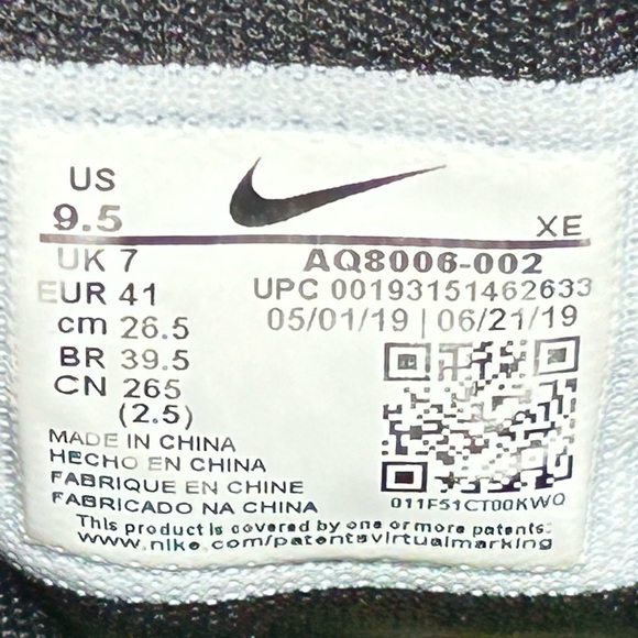 Nike Womens Air Zoom Pegasus 36 Black Running Athletic Sneakers Shoes SZ US 9.5 - Picture 11 of 12